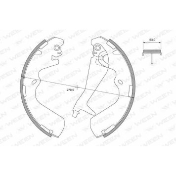 Комплект тормозных колодок для HYUNDAI GALLOPER(JK-01), H-1, PORTER <b>WEEN 152-2028</b>