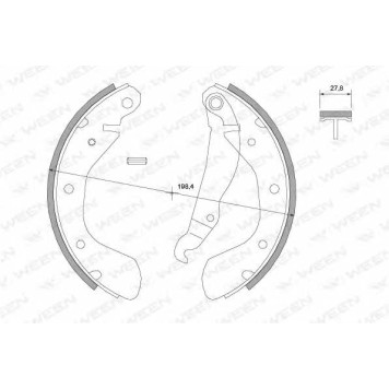 Комплект тормозных колодок для CHEVROLET CORSA / OPEL ASTRA(51#, 52#, 53#, 53#B, 54#, 56#, 57#, 58#, 59#), CORSA(73#, 78#, 79#, F08, F35, F68, W5L), TIGRA(95#) <b>WEEN 152-2044</b>