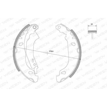 Комплект тормозных колодок для PEUGEOT 206(2A/C,2E/K,T3E) <b>WEEN 152-2045</b>