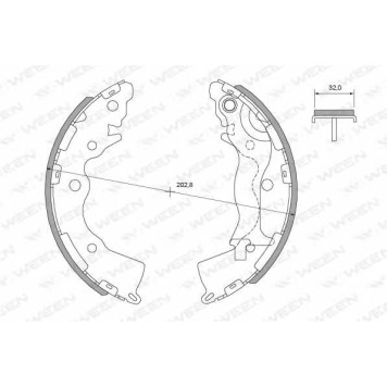 Комплект тормозных колодок для HYUNDAI ACCENT(MC) / KIA RIO(JB) <b>WEEN 152-2468</b>