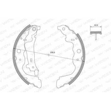 Комплект тормозных колодок для RENAULT KANGOO Express(FW0/1#), KANGOO(KC0/1#,KW0/1#), LOGAN(KS#) <b>WEEN 152-2502</b>