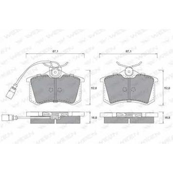 Колодки тормозные дисковые для FORD GALAXY(WGR) / VW SHARAN(7M6, 7M8, 7M9), TRANSPORTER(70XA, 70XB, 70XC, 70XD, 7DB, 7DK, 7DW) <b>WEEN 151-1210 / 20961</b>