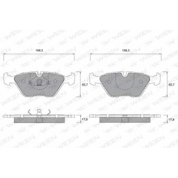 Колодки тормозные дисковые для BMW 3(E36,E46), 5(E28,E34), 7(E32), Z3(E36) <b>WEEN 151-1267 / 20968</b>