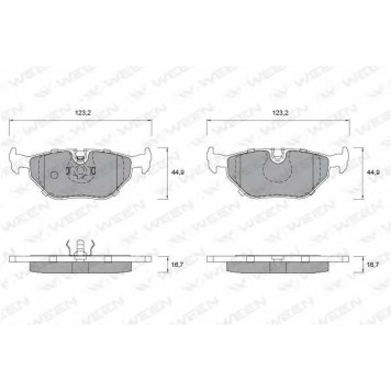 Колодки тормозные дисковые для BMW 3(E30,E36), 5(E28,E34), 7(E32), Z1, Z3(E36) <b>WEEN 151-1200 / 20995</b>