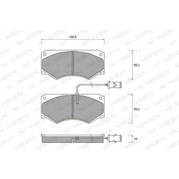 Колодки тормозные дисковые для MERCEDES G(W460,W463), T1(601), T1/TN <b>WEEN 151-1303 / 21186</b>
