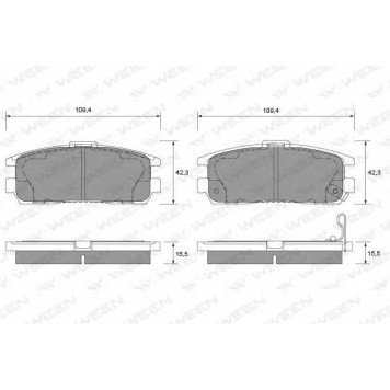Колодки тормозные дисковые для OPEL FRONTERA(5#MWL4,5#SUD2,6B#), MONTEREY(UBS#) <b>WEEN 151-1153 / 21875</b>