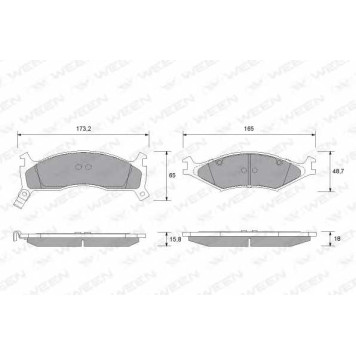 Колодки тормозные дисковые для KIA SPORTAGE(K00) <b>WEEN 151-1160 / 21892</b>
