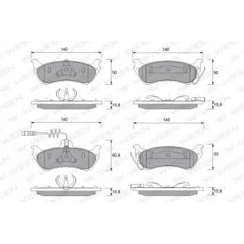 Колодки тормозные дисковые для MERCEDES M(W163) <b>WEEN 151-1230 / 21895</b>