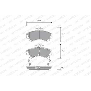 Колодки тормозные дисковые для MITSUBISHI CARISMA(DA#), COLT(Z2#A,Z3#A), SPACE STAR(DG#A) <b>WEEN 151-1711 / 21920</b>