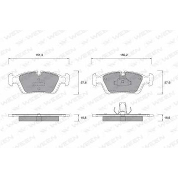 Колодки тормозные дисковые для BMW 3(E36,E46), Z3(E36), Z4(E85) <b>WEEN 151-1141 / 21924</b>