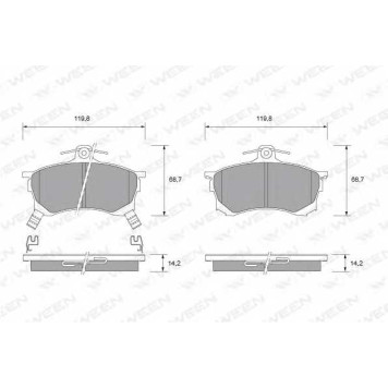 Колодки тормозные дисковые для MITSUBISHI CARISMA(DA#) <b>WEEN 151-1710 / 23080</b>