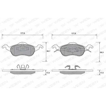 Колодки тормозные дисковые для FORD FOCUS(DAW,DBW,DFW,DNW) <b>WEEN 151-1112 / 23154</b>