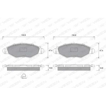 Колодки тормозные дисковые для PEUGEOT 206(2A/C,2E/K,T3E) <b>WEEN 151-1319 / 23205</b>