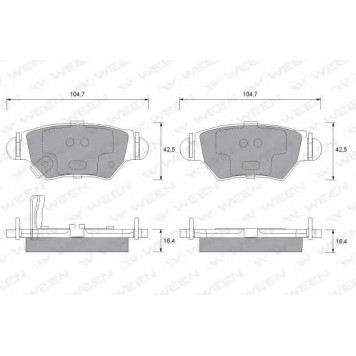 Колодки тормозные дисковые для CHEVROLET CORSA / OPEL ASTRA(F07#, F08#, F35#, F48#, F67, F69#, F70), ZAFIRA(F75#) <b>WEEN 151-1238 / 23258</b>