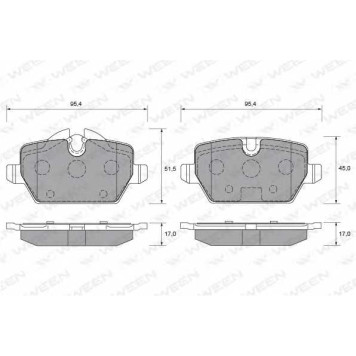 Колодки тормозные дисковые для BMW 1(E81), 3(E90) <b>WEEN 151-1987 / 23623</b>