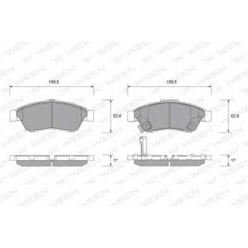 Колодки тормозные дисковые для SUZUKI LIANA(ER) <b>WEEN 151-2263 / 23817</b>