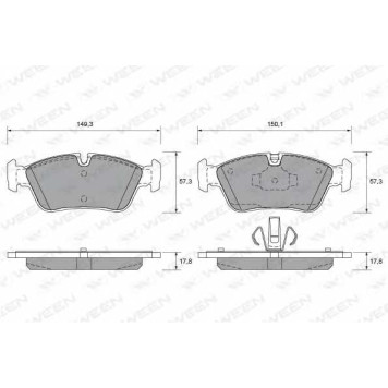 Колодки тормозные дисковые для BMW 1(E81,E82,E88), 3(E90) <b>WEEN 151-1992 / 23935</b>