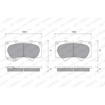 Колодки тормозные дисковые для MITSUBISHI PAJERO(V8#W,V9#W) <b>WEEN 151-2329 / 24024</b>