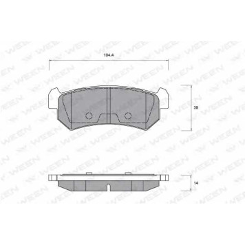Колодки тормозные дисковые для CHEVROLET AVEO(T250,T255), LACETTI(J200), NUBIRA, OPTRA(1J#) / DAEWOO LACETTI(J200,KLAN), NUBIRA(KLAJ,KLAN) <b>WEEN 151-1127 / 24071</b>