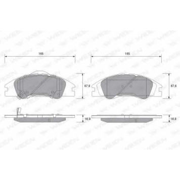 Колодки тормозные дисковые для KIA CERATO(LD) <b>WEEN 151-1169 / 24218</b>