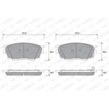 Колодки тормозные дисковые для MAZDA 6(GG,GH) <b>WEEN 151-2278 / 24246</b>