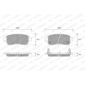 Колодки тормозные дисковые для DAIHATSU COO, MATERIA(M4#), SIRION(M3#) / FORD FIESTA / MAZDA 2(DE) / SUBARU JUSTY <b>WEEN 151-2590 / 24283</b>