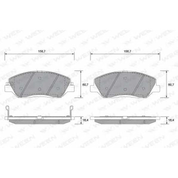 Колодки тормозные дисковые для HYUNDAI SANTA FE(CM) / KIA SORENTO(XM) <b>WEEN 151-1190 / 24351</b>
