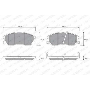 Колодки тормозные дисковые для CHEVROLET CAPTIVA(C100,C140) / OPEL ANTARA <b>WEEN 151-2595 / 24510</b>
