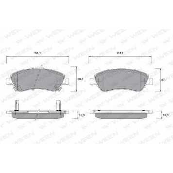 Колодки тормозные дисковые для HONDA CR(RE) <b>WEEN 151-2586 / 24638</b>