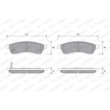 Колодки тормозные дисковые для CHEVROLET EPICA(KL1#) / DAEWOO TOSCA <b>WEEN 151-2566 / 24744</b>