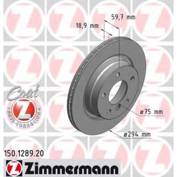 Тормозной диск ZIMMERMANN 150.1289.20