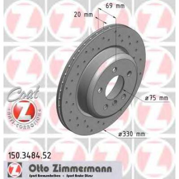 Тормозной диск ZIMMERMANN 150.3484.52