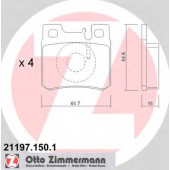 Колодки тормозные дисковые для MERCEDES , 190, C, CABRIOLET, COUPE, E, KOMBI, SL, SLK <b>ZIMMERMANN 21197.150.1 / 21197</b>