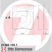 Колодки тормозные дисковые для CHRYSLER CROSSFIRE / MERCEDES C, CLK, E, S, SL, SLK <b>ZIMMERMANN 21305.155.1 / 21305</b>