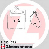 Колодки тормозные дисковые для MERCEDES C, CLC, CLK, E, SLK / SSANGYONG CHAIRMAN <b>ZIMMERMANN 21898.155.1 / 21898</b>