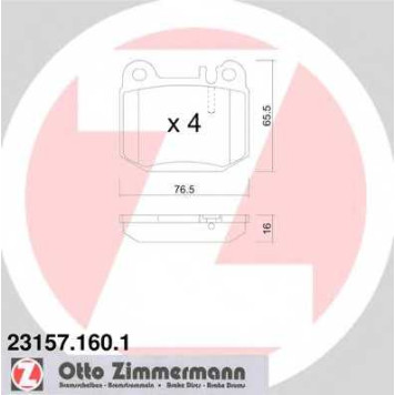 Колодки тормозные дисковые для MERCEDES M(W163) <b>ZIMMERMANN 23157.160.1 / 23157</b>