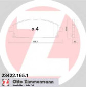 Колодки тормозные дисковые для INFINITI QX4 / NISSAN PATHFINDER(R50), X-TRAIL(T30) <b>ZIMMERMANN 23422.165.1 / 23422</b>