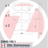 Колодки тормозные дисковые для HYUNDAI GETZ, GRANDEUR, HIGHWAY, MATRIX, SANTA FE, SONATA, TRAJET, XG / KIA MAGENTIS, OPIRUS / SSANGYONG RODIUS <b>ZIMMERMANN 23543.155.1 / 23543</b>