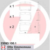 Колодки тормозные дисковые для MITSUBISHI PAJERO(K90) <b>ZIMMERMANN 23593.150.1 / 23593</b>