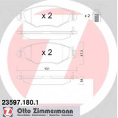 Колодки тормозные дисковые для CITROEN XSARA(N0) / PEUGEOT 206(2A/C,2E/K), 306(7A,7B,7C,N3,N5) <b>ZIMMERMANN 23597.180.1 / 23205</b>