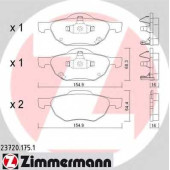 Колодки тормозные дисковые для HONDA ACCORD(CL,CM) <b>ZIMMERMANN 23720.175.1 / 23720</b>