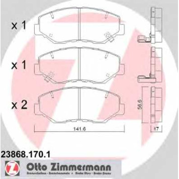Колодки тормозные дисковые для HONDA CR(RD#) <b>ZIMMERMANN 23868.170.1 / 23868</b>