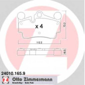 Колодки тормозные дисковые для AUDI Q7(4L) / PORSCHE CAYENNE(955,9PA) <b>ZIMMERMANN 24010.165.9 / 24010</b>