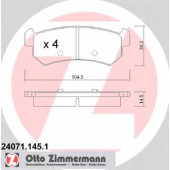 Колодки тормозные дисковые для CHEVROLET LACETTI(J200), NUBIRA / DAEWOO LACETTI(KLAN), NUBIRA(KLAJ,KLAN) <b>ZIMMERMANN 24071.145.1 / 24071</b>
