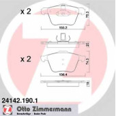 Колодки тормозные дисковые для FORD GALAXY(WA6), S-MAX(WA6) / LAND ROVER FREELANDER(FA#,LF#) / VOLVO S60, S80(AS), V60, V70(BW), XC70 <b>ZIMMERMANN 24142.190.1 / 24142</b>