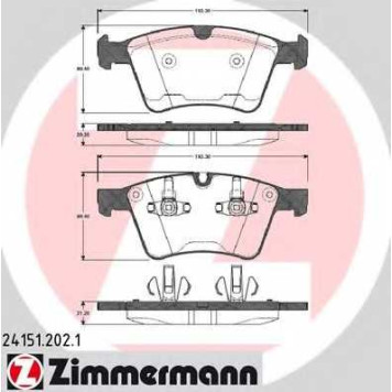 Колодки тормозные дисковые для MERCEDES GL(X164), M(W164), R(V251,W251) <b>ZIMMERMANN 24151.202.1 / 24151</b>