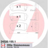 Колодки тормозные дисковые для HYUNDAI ACCENT, i20, i30 CW, i30, ix20, ix35, TUCSON / KIA CEED, CERATO KOUP, CERATO, PRO CEED, RIO, SPORTAGE <b>ZIMMERMANN 24320.155.1 / 24320</b>