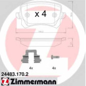 Колодки тормозные дисковые для AUDI A6, Q3 / VW CC, PASSAT, SHARAN, TIGUAN <b>ZIMMERMANN 24483.170.2 / 24483</b>