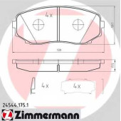 Колодки тормозные дисковые для MAZDA CX-7(ER), CX-9(TB) <b>ZIMMERMANN 24544.175.1 / 24544</b>
