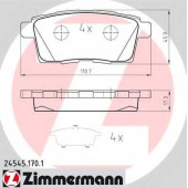 Колодки тормозные дисковые для MAZDA CX-7(ER), CX-9(TB) <b>ZIMMERMANN 24545.170.1 / 24545</b>